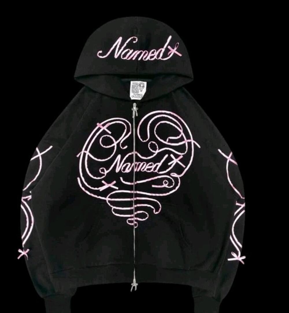 Named Collective Hoodie Limited Y2K Streetwear Lust Ribon Size Medium Black